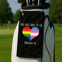 Retro Lgbtq Pride You’Ll Have To Go Through Me Golf Towel