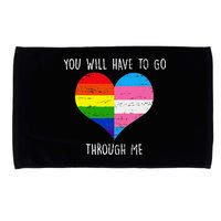 Retro Lgbtq Pride You’Ll Have To Go Through Me Microfiber Hand Towel