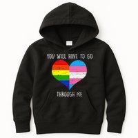 Retro Lgbtq Pride You’Ll Have To Go Through Me Kids Hoodie