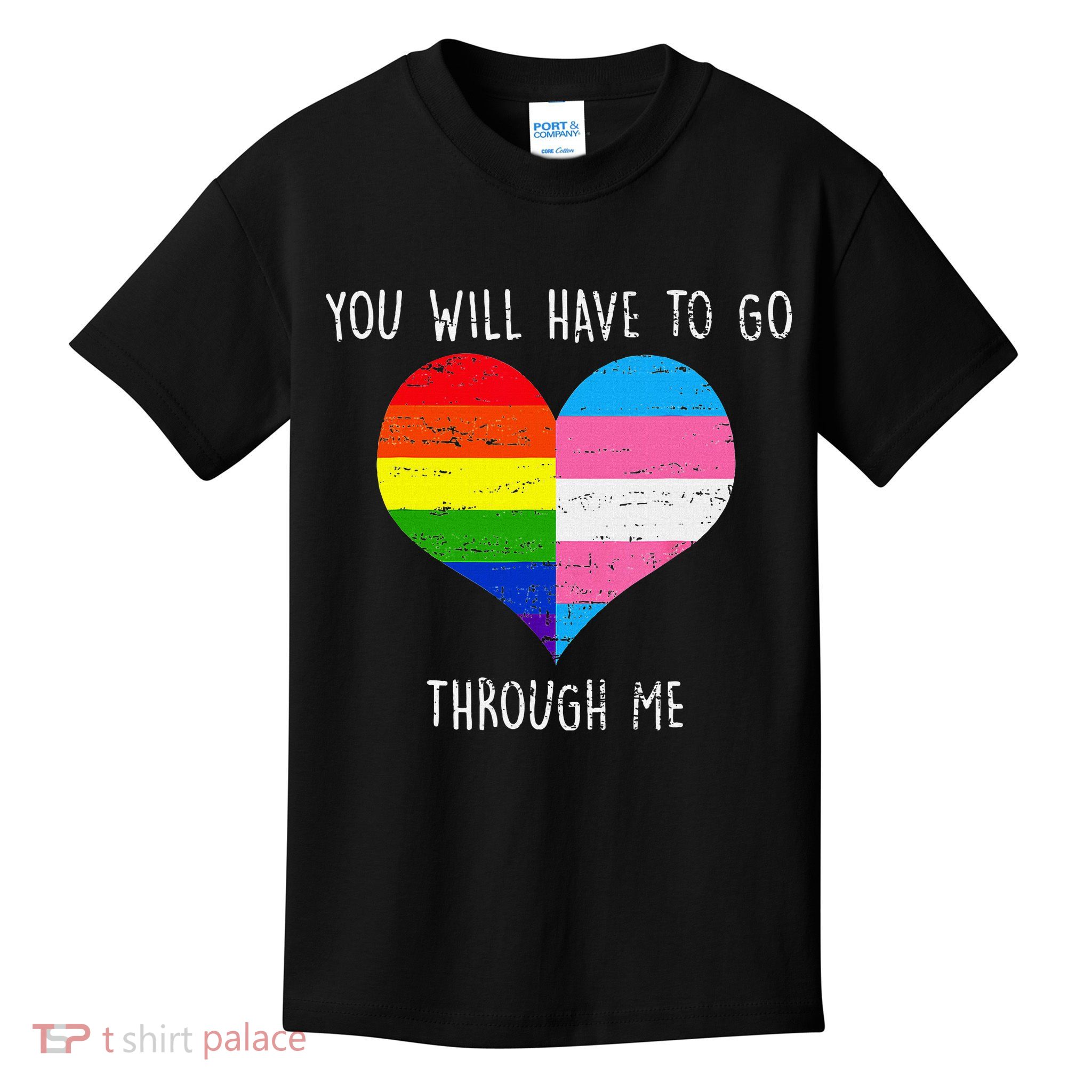 Retro Lgbtq Pride You’Ll Have To Go Through Me Kids T-Shirt
