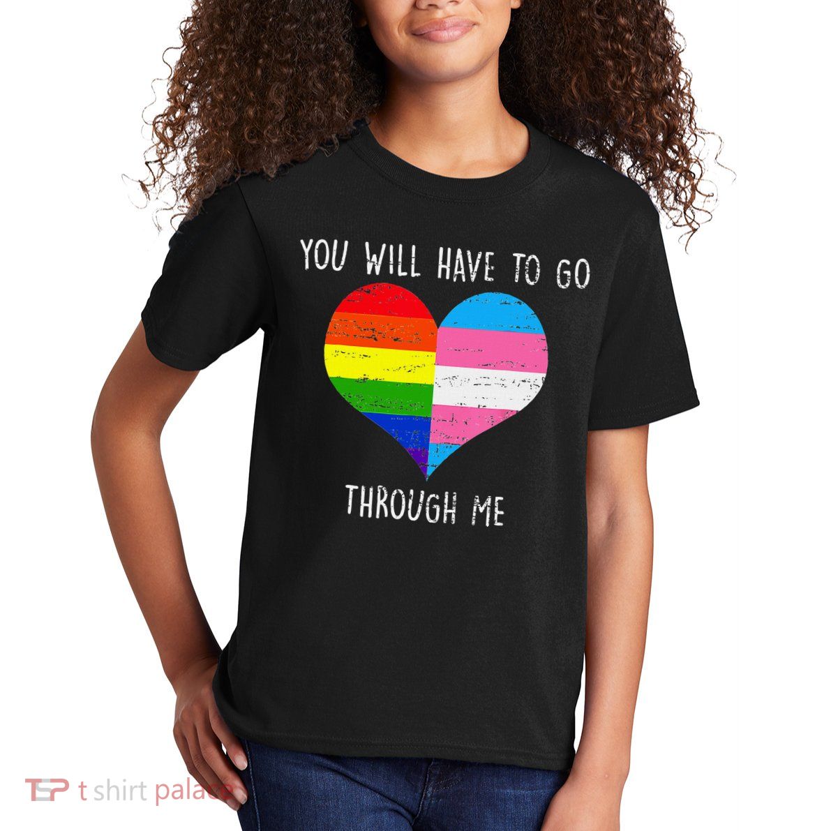Retro Lgbtq Pride You’Ll Have To Go Through Me Kids T-Shirt
