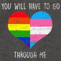 Retro Lgbtq Pride You’Ll Have To Go Through Me Vector Backpack
