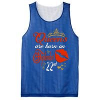 Red Lip Print Queens Are Born On September 22nd Virgo Gift Mesh Reversible Basketball Jersey Tank