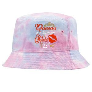 Red Lip Print Queens Are Born On September 22nd Virgo Gift Tie-Dyed Bucket Hat