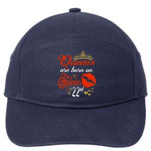 Red Lip Print Queens Are Born On September 22nd Virgo Gift 7-Panel Snapback Hat