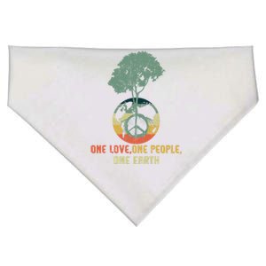 Retro Love People Earth Protect Save World Hour Day Earth Meaningful Gift USA-Made Doggie Bandana