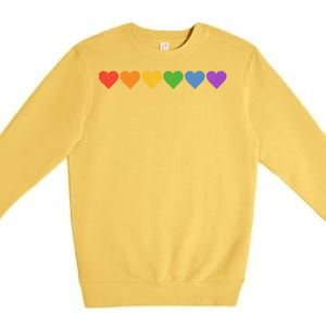 Rainbow LGBT Pride Hearts Premium Crewneck Sweatshirt