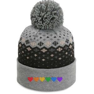 Rainbow LGBT Pride Hearts The Baniff Cuffed Pom Beanie