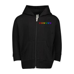 Rainbow LGBT Pride Hearts Toddler Zip Fleece Hoodie