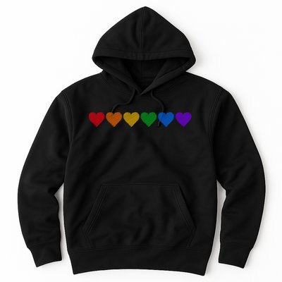 Rainbow LGBT Pride Hearts Hoodie