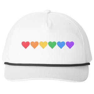 Rainbow LGBT Pride Hearts Snapback Five-Panel Rope Hat