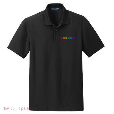 Rainbow LGBT Pride Hearts Dry Zone Grid Polo