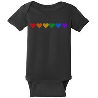 Rainbow LGBT Pride Hearts Baby Bodysuit