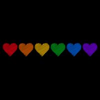 Rainbow LGBT Pride Hearts Baby Bodysuit