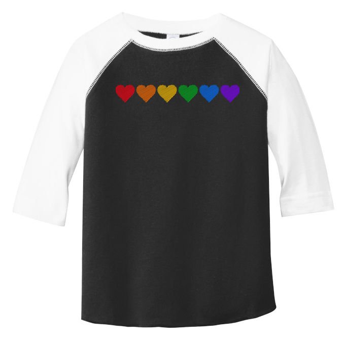 Rainbow LGBT Pride Hearts Toddler Fine Jersey T-Shirt