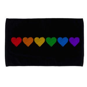 Rainbow LGBT Pride Hearts Microfiber Hand Towel