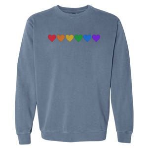 Rainbow LGBT Pride Hearts Garment-Dyed Sweatshirt