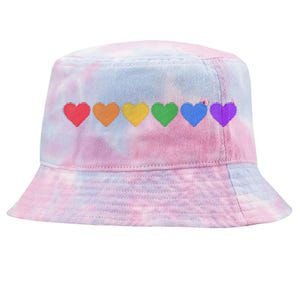 Rainbow LGBT Pride Hearts Tie-Dyed Bucket Hat