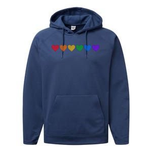 Rainbow LGBT Pride Hearts Performance Fleece Hoodie