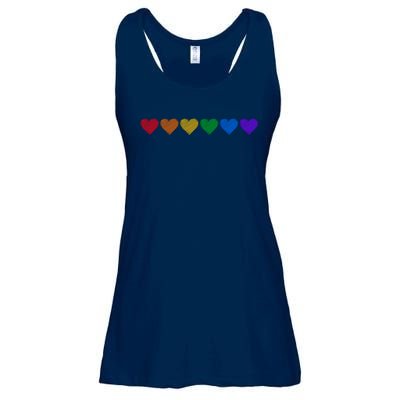 Rainbow LGBT Pride Hearts Ladies Essential Flowy Tank