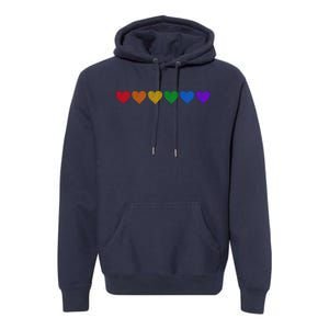 Rainbow LGBT Pride Hearts Premium Hoodie