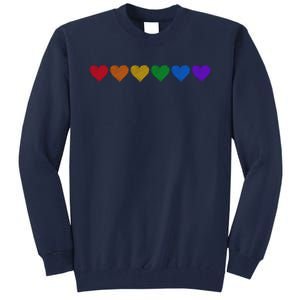 Rainbow LGBT Pride Hearts Tall Sweatshirt