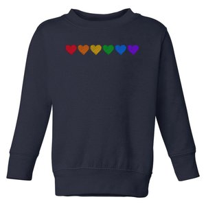 Rainbow LGBT Pride Hearts Toddler Sweatshirt