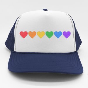 Rainbow LGBT Pride Hearts Trucker Hat