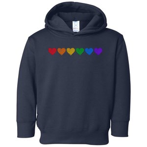 Rainbow LGBT Pride Hearts Toddler Hoodie