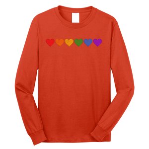 Rainbow LGBT Pride Hearts Long Sleeve Shirt