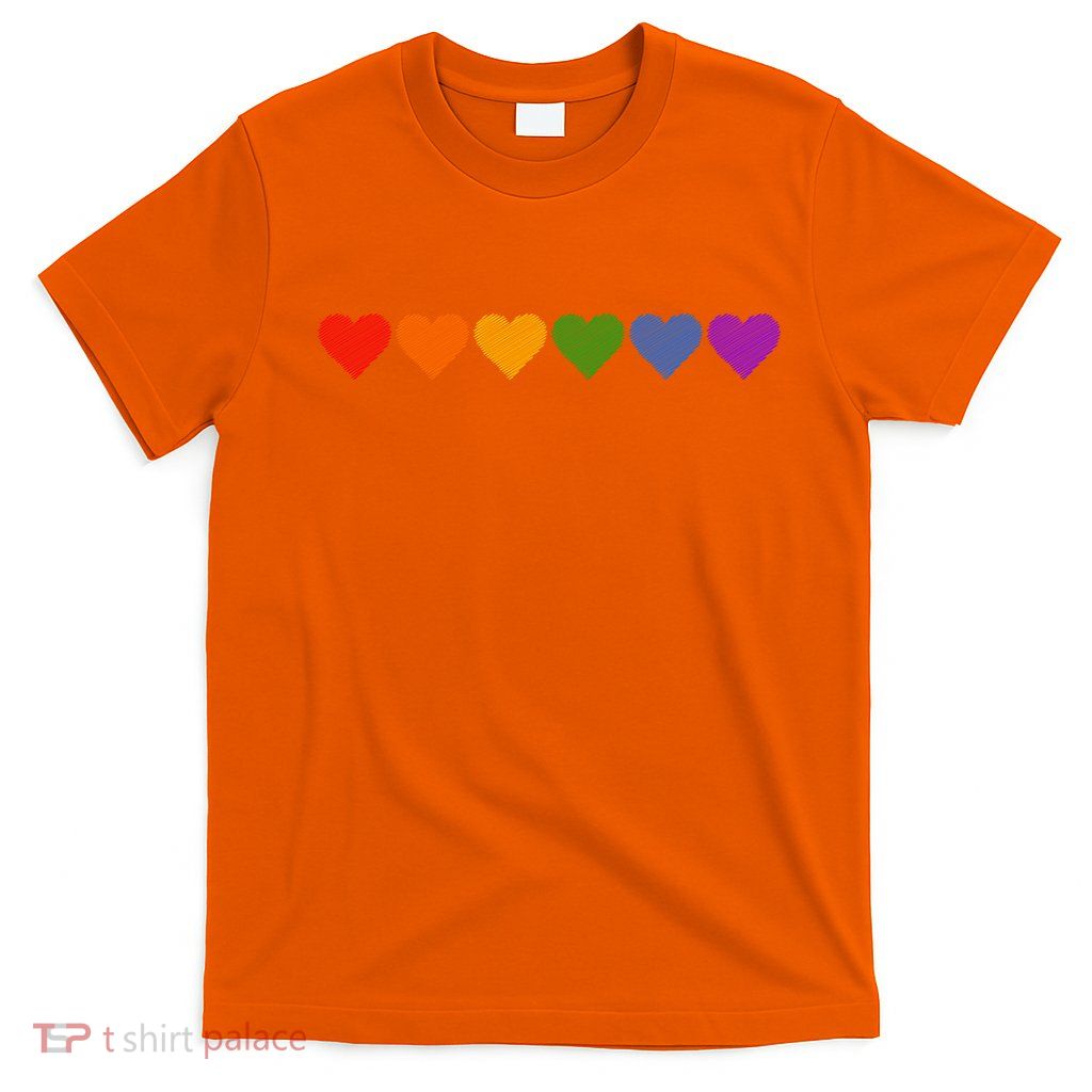 Rainbow LGBT Pride Hearts T-Shirt