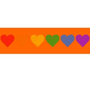 Rainbow LGBT Pride Hearts Bumper Sticker