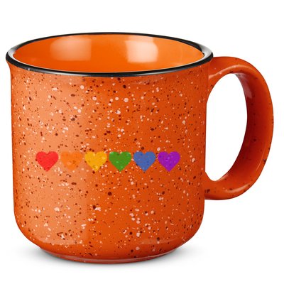 Rainbow LGBT Pride Hearts 15oz Campfire Ceramic Mug