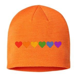 Rainbow LGBT Pride Hearts Sustainable Beanie