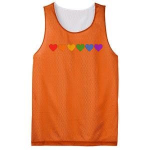 Rainbow LGBT Pride Hearts Mesh Reversible Basketball Jersey Tank