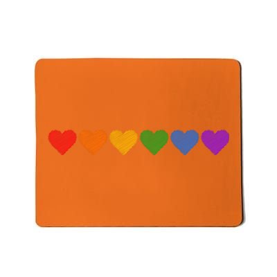 Rainbow LGBT Pride Hearts Mousepad