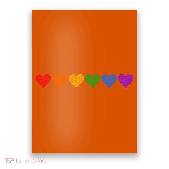 Rainbow LGBT Pride Hearts Poster