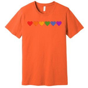 Rainbow LGBT Pride Hearts Premium T-Shirt