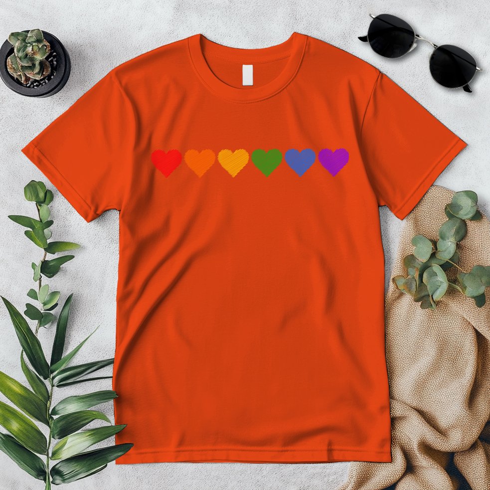 Rainbow LGBT Pride Hearts Premium T-Shirt