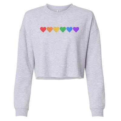 Rainbow LGBT Pride Hearts Cropped Pullover Crew