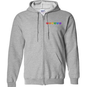 Rainbow LGBT Pride Hearts Full Zip Hoodie