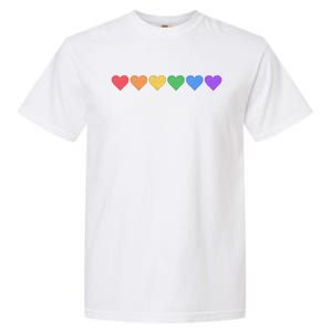 Rainbow LGBT Pride Hearts Garment-Dyed Heavyweight T-Shirt