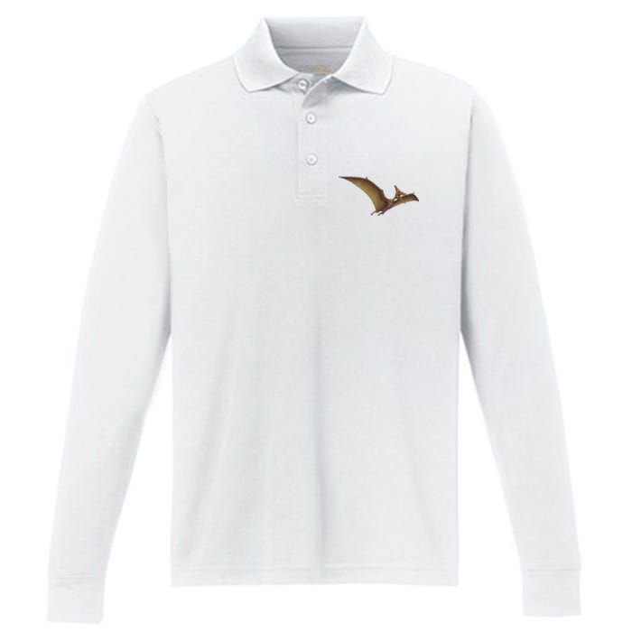 Really Like Pterodactyl Dinosaur Flying Reptile Performance Long Sleeve Polo