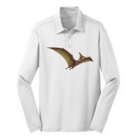 Really Like Pterodactyl Dinosaur Flying Reptile Silk Touch Performance Long Sleeve Polo