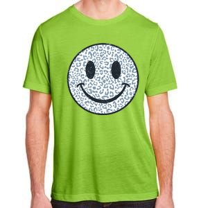 Retro Leopard Print Emoji Smiley Adult ChromaSoft Performance T-Shirt