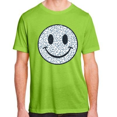 Retro Leopard Print Emoji Smiley Adult ChromaSoft Performance T-Shirt