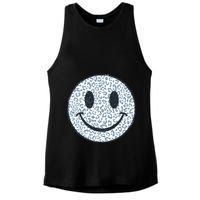 Retro Leopard Print Emoji Smiley Ladies PosiCharge Tri-Blend Wicking Tank