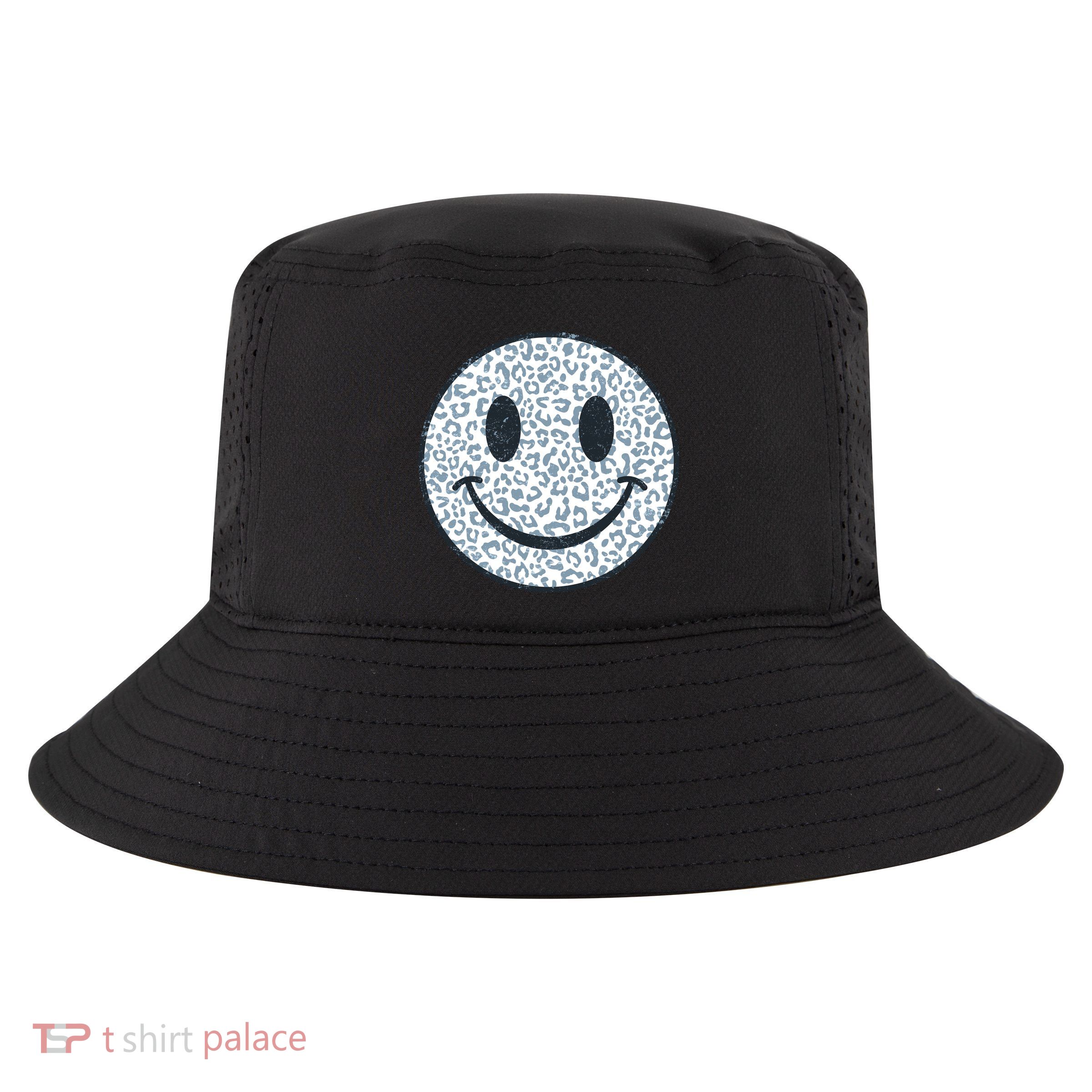 Retro Leopard Print Emoji Smiley Cool Comfort Performance Bucket Hat