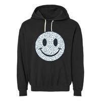 Retro Leopard Print Emoji Smiley Garment-Dyed Fleece Hoodie