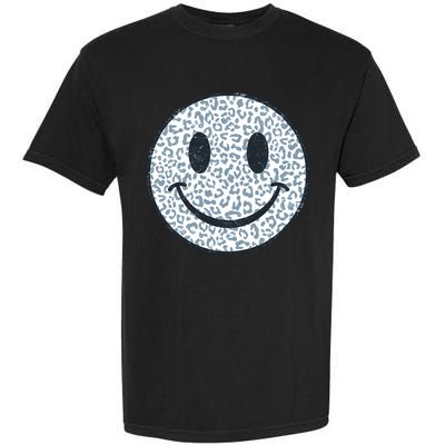 Retro Leopard Print Emoji Smiley Garment-Dyed Heavyweight T-Shirt